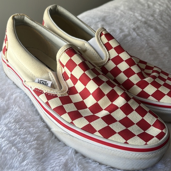 Vans Red Checkered Slip On UNISEX - Picture 5 of 9